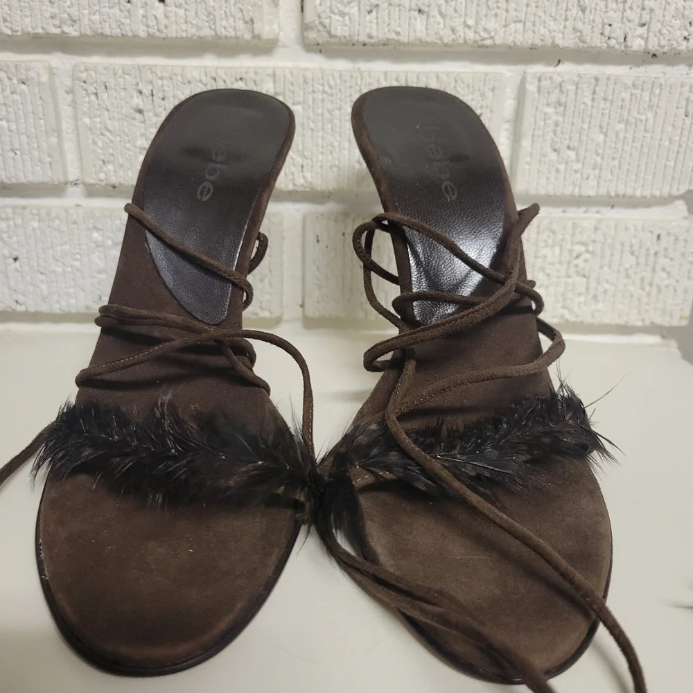 Bebe brown suede heels size 7.5 - Picture 4 of 4
